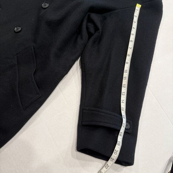 JK Collections New York Men’s Wool Overcoat Black Size 46 Made in USA - Picture 12 of 14